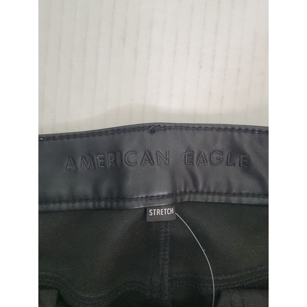 American Eagle Pants Womens SZ 12 Super High Rise Flare Faux Leather Wide Leg - Picture 6 of 10